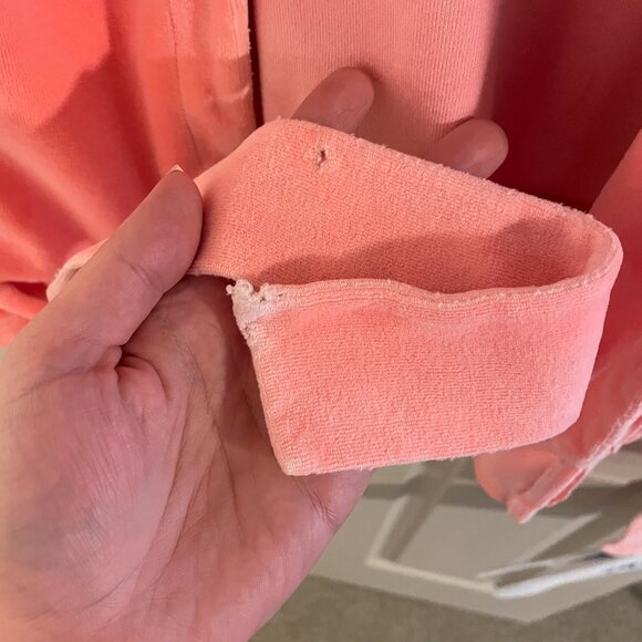 Juicy Couture babydoll robe - Women's Size Small Peach Pink Velour hooded - Picture 6 of 6